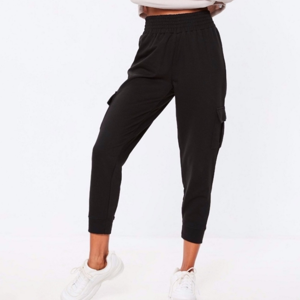 Missguided Black Cargo Joggers